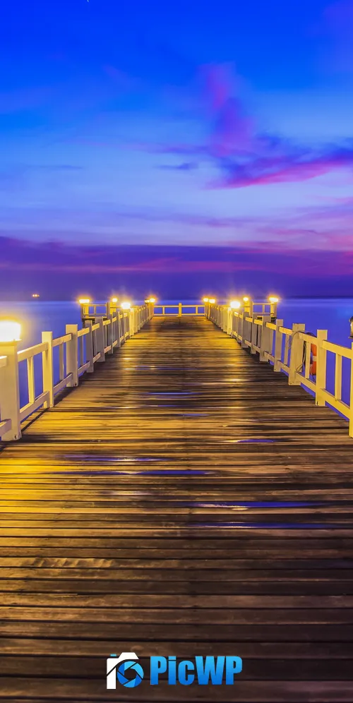 Wooden pier Thailand 3K Mobile Wallpaper