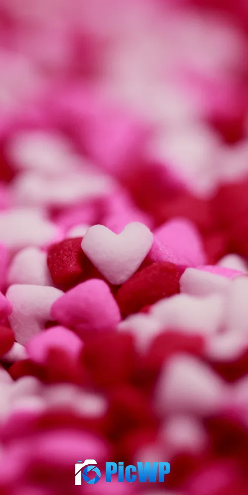 Love hearts Pink 3K Mobile Wallpaper