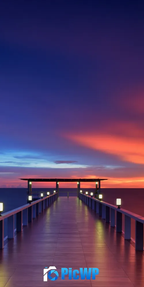 Wooden pier 3K Mobile Wallpaper