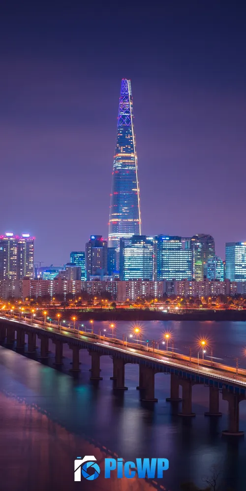 Lotte Tower Seoul 3K Mobile Wallpaper