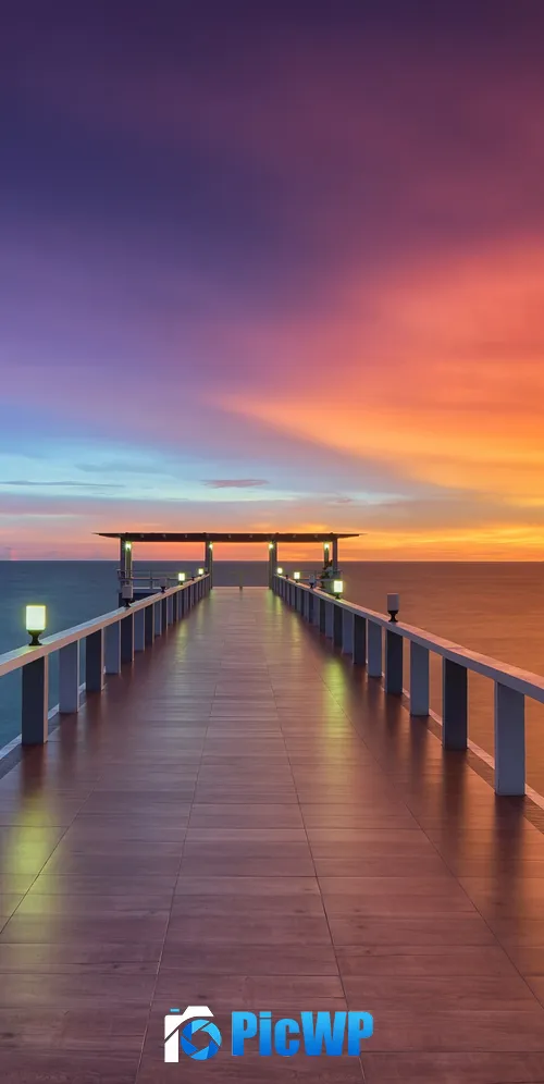 Wooden pier Aesthetic 3K Mobile Wallpaper