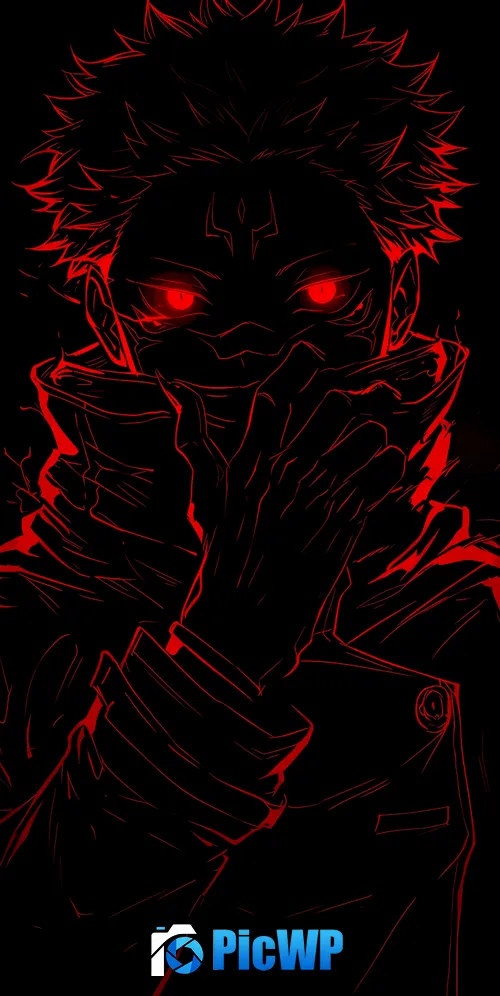 Sukuna Red aesthetic 3K Mobile Wallpaper