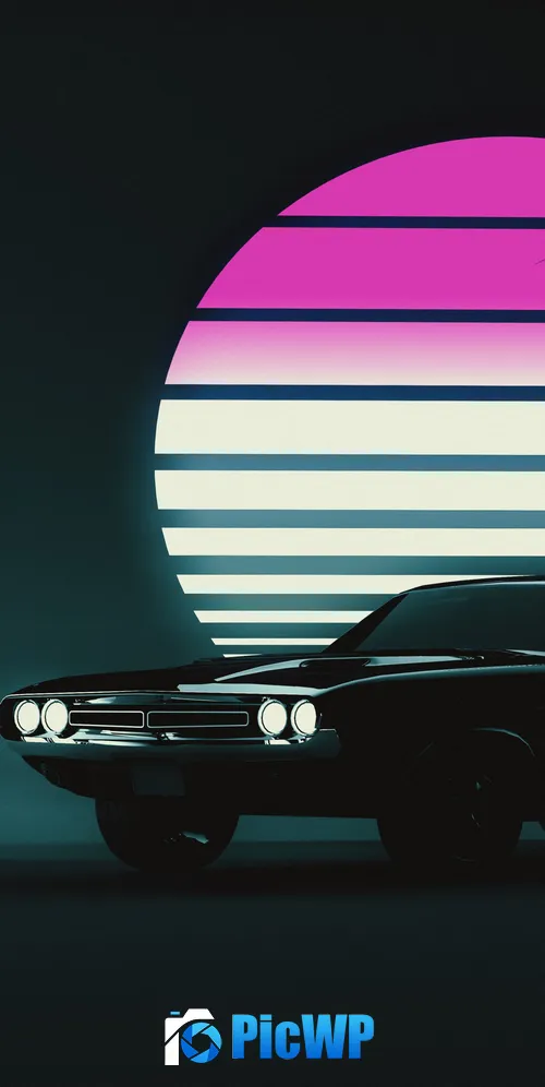 Muscle car Retro 3K Mobile Wallpaper