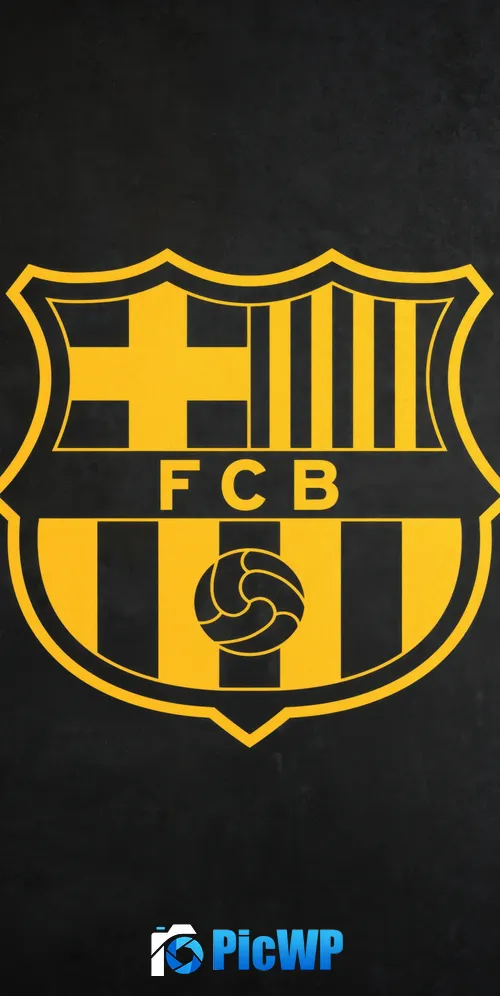 FCB Crest Dark background 3K Mobile Wallpaper