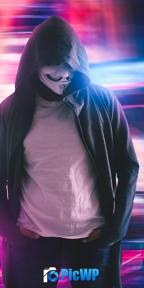 Anonymous Neon 3K Mobile Wallpaper