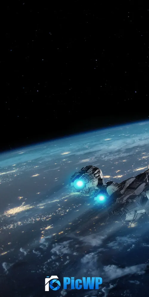 Earth Spaceship 3K Mobile Wallpaper
