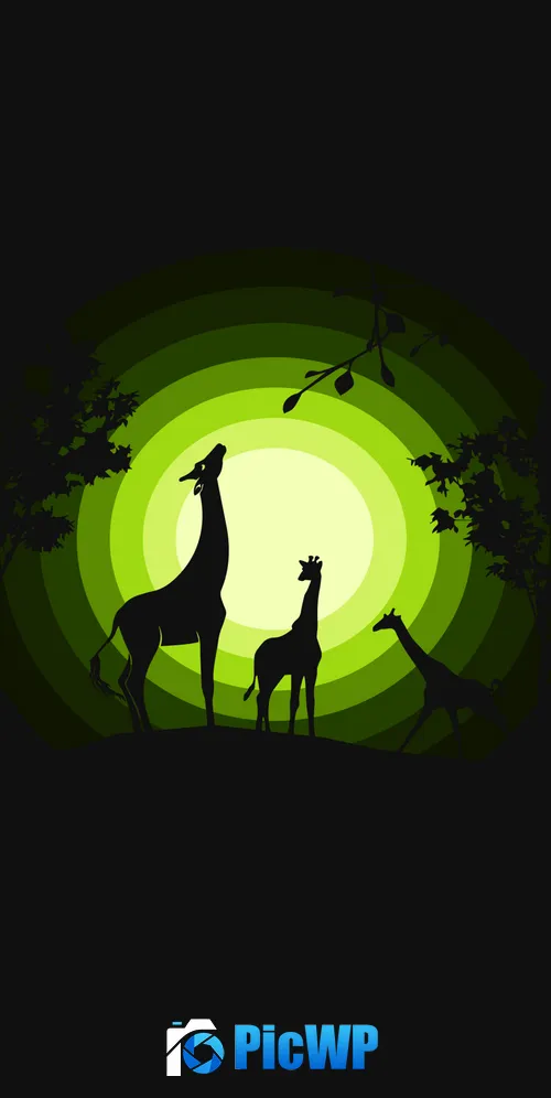 Giraffe Giraffe cubs 3K Mobile Wallpaper