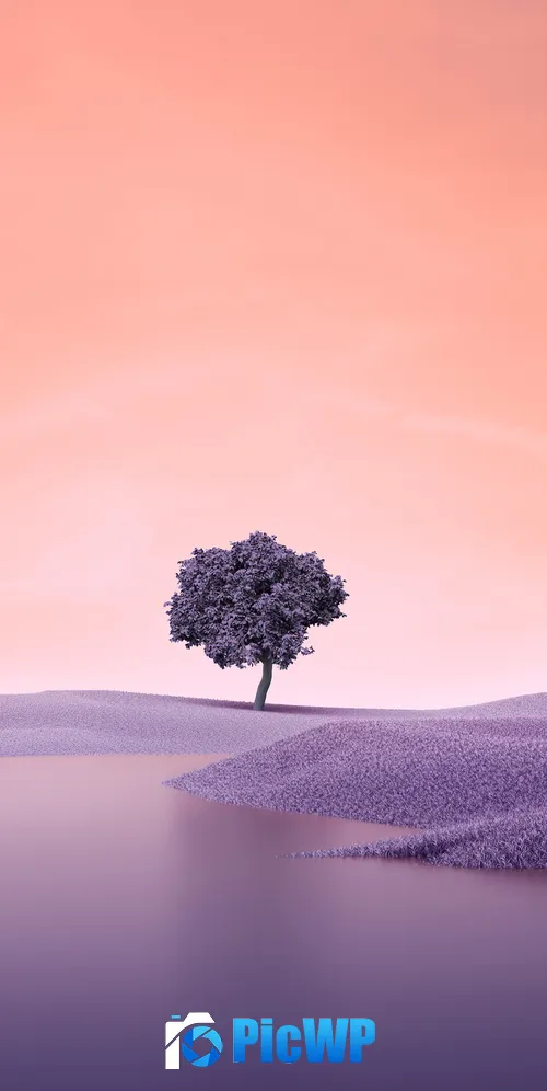 Lone tree Surreal 3K Mobile Wallpaper