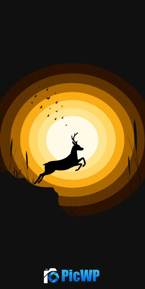 Deer Silhouette 3K Mobile Wallpaper