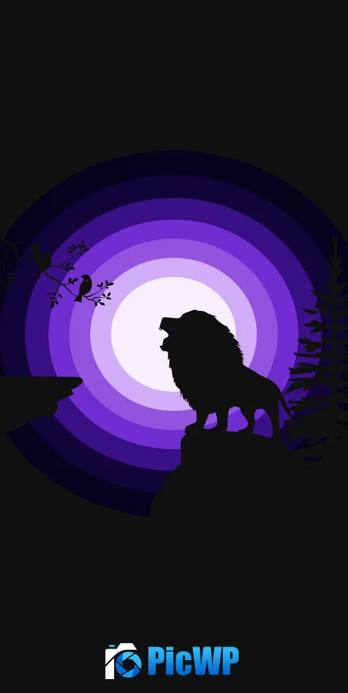 Lion Silhouette 3K Mobile Wallpaper