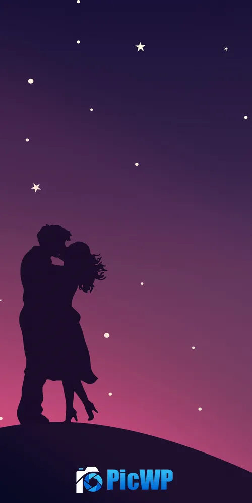 Kissing couple Aesthetic 3K Mobile Wallpaper