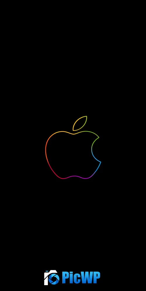 Apple logo Outline 3K Mobile Wallpaper