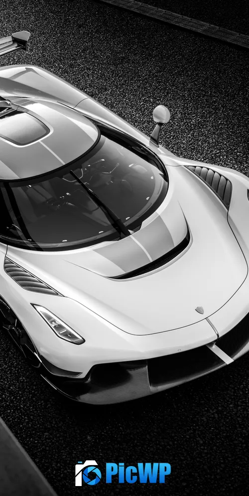 Koenigsegg Jesko Monochrome 3K Mobile Wallpaper