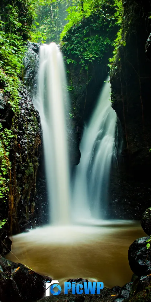 Waterfall Forest 3K Mobile Wallpaper