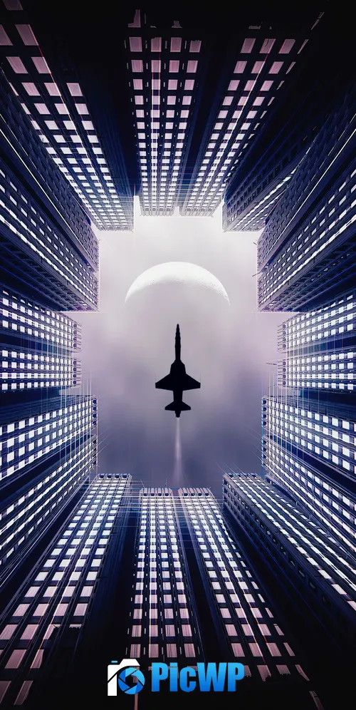 Jet fighter Moon 3K Mobile Wallpaper