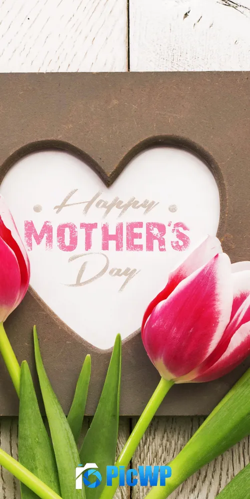 Happy Mother's Day Tulips 3K Mobile Wallpaper