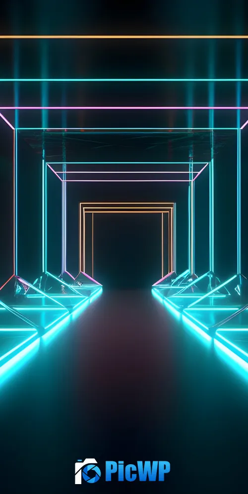 Neon lines Modern interior 3K Mobile Wallpaper