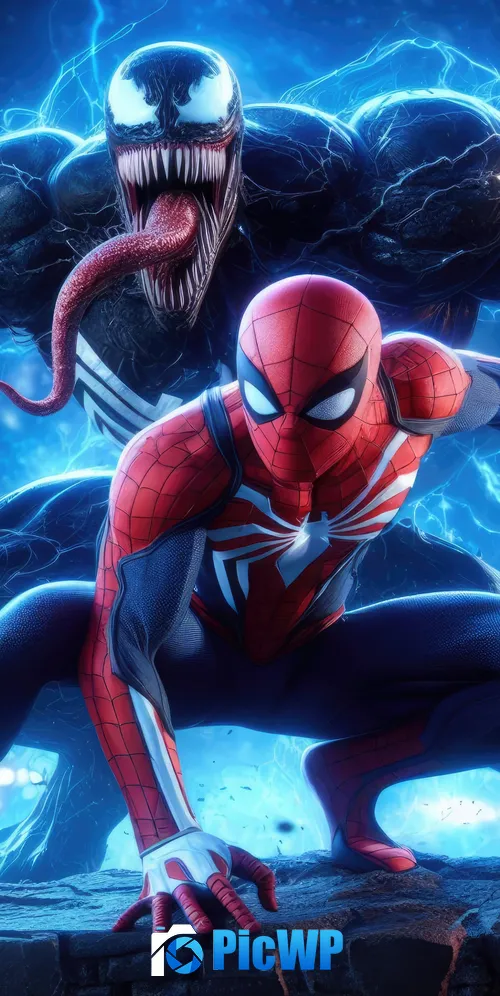 Venom Vs Spider-Man Concept Art 3K Mobile Wallpaper