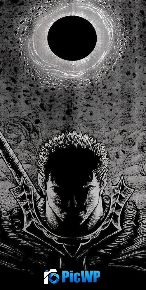 Berserk Guts Black and White 3K Mobile Wallpaper