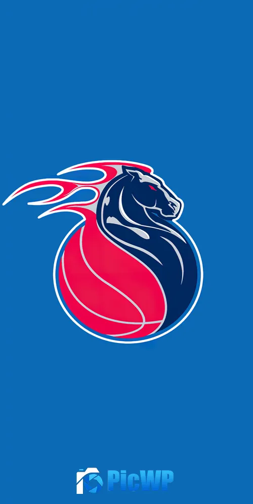 Detroit Pistons Basketball team Logo 3K Mobile Wallpaper