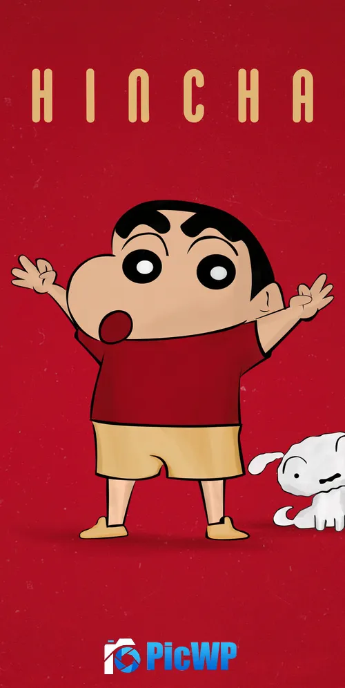 Shinchan Shiro 3K Mobile Wallpaper