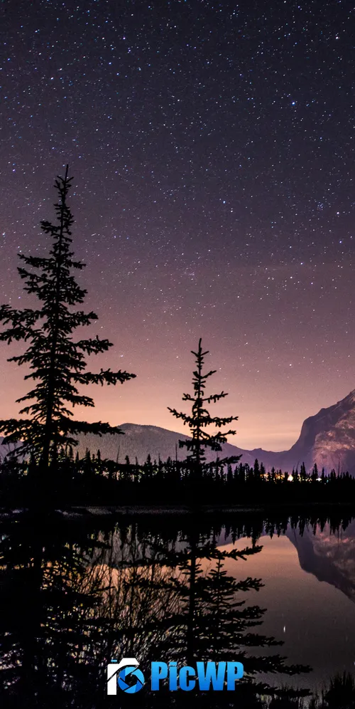 Mount Rundle Nightscape 3K Mobile Wallpaper