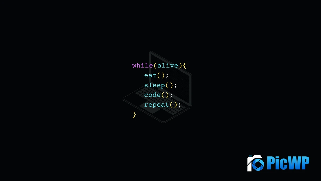 Eat Sleep Code Repeat AMOLED 4K PC Wallpaper