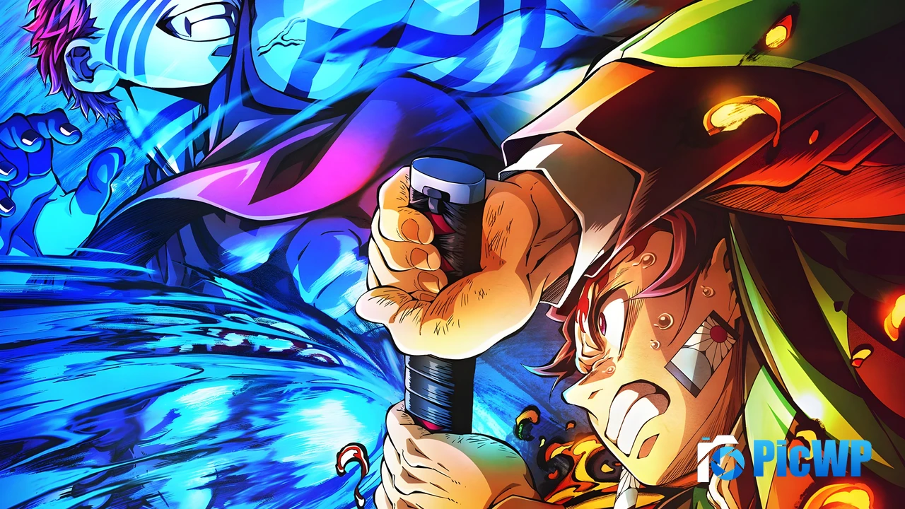 Akaza vs Tanjiro Kamado 4K PC Wallpaper