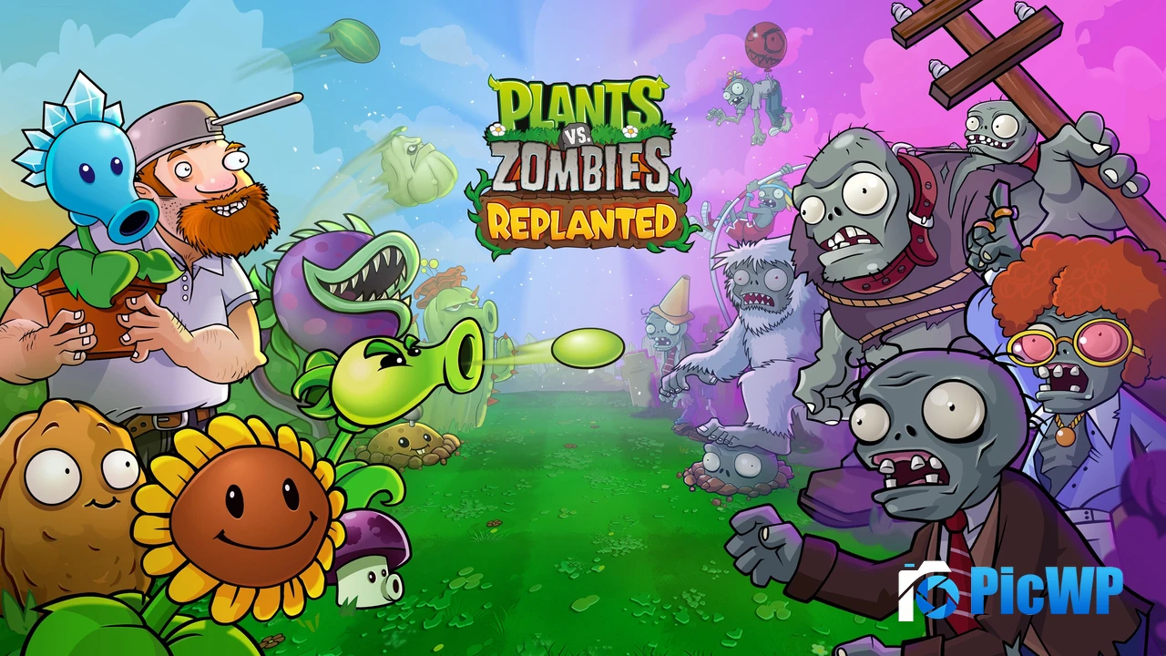 Plants vs. Zombies Replanted Key Art 4K PC Wallpaper