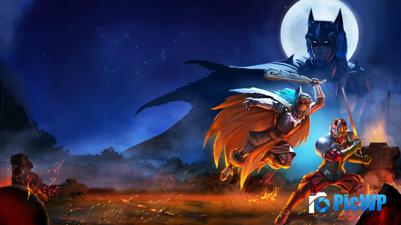 Aztec Batman: Clash of Empires Key Art 4K PC Wallpaper
