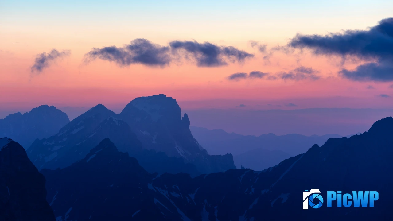 Sunset Alps mountains 4K PC Wallpaper