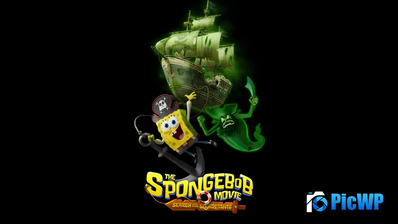 The SpongeBob Movie: Search for SquarePants Black Background 4K PC Wallpaper