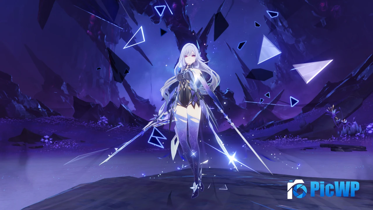 Skirk Purple aesthetic 4K PC Wallpaper