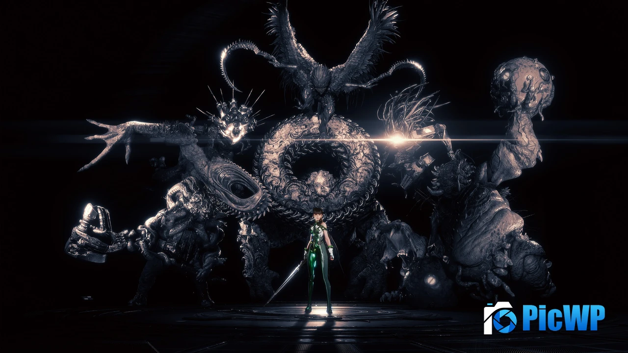 EVE (Stellar Blade) Dark background 4K PC Wallpaper