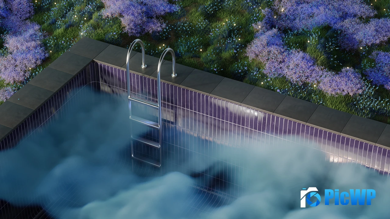 Misty Swimming Pool 4K PC Wallpaper