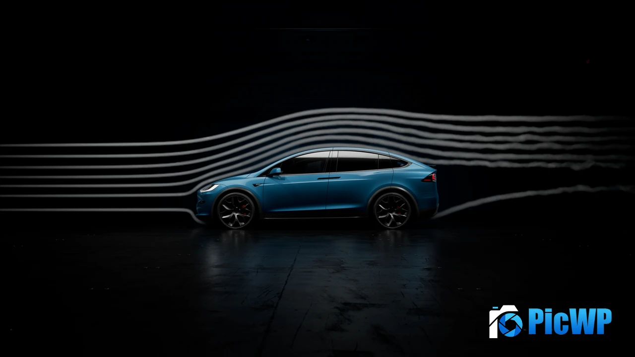 Tesla Model X Plaid Dark background 4K PC Wallpaper