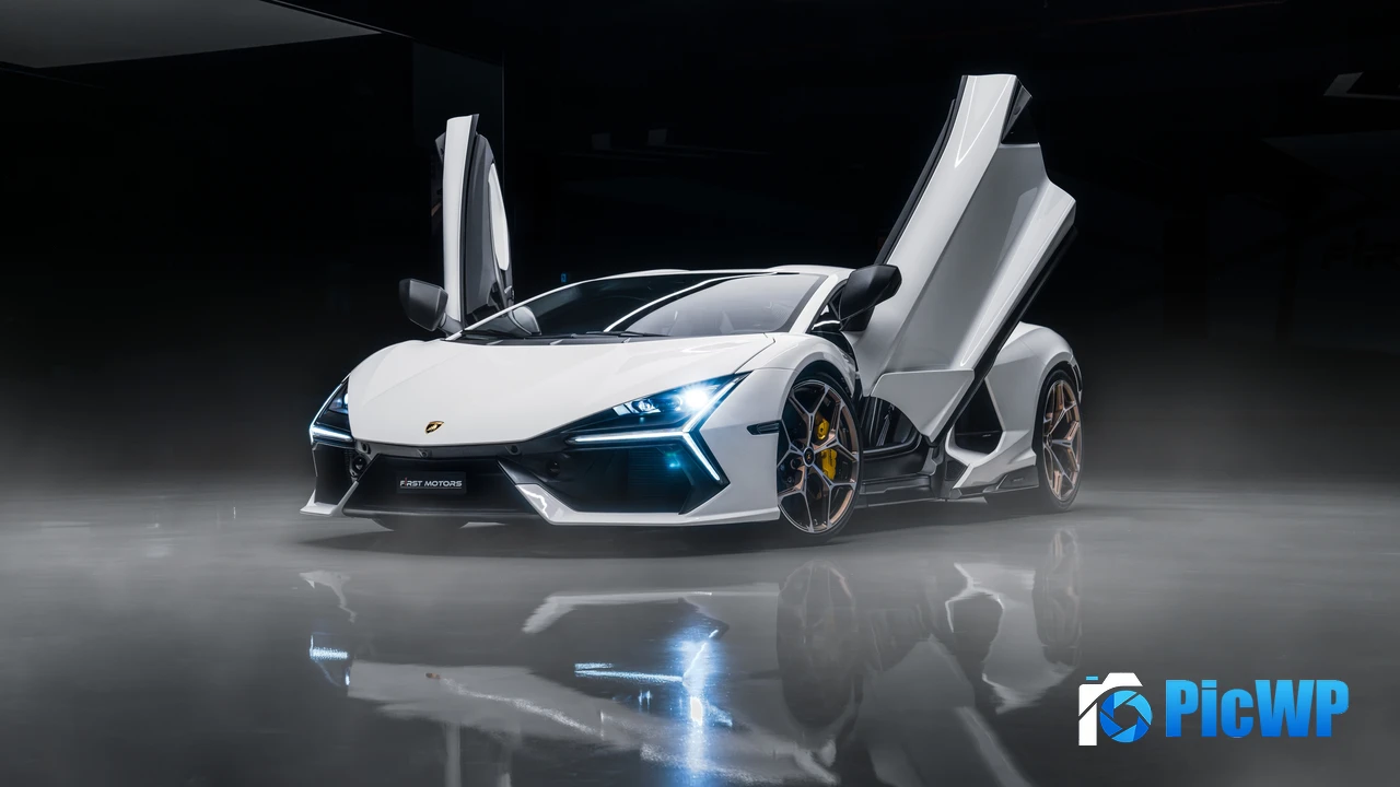 Lamborghini Revuelto Dark background 4K PC Wallpaper