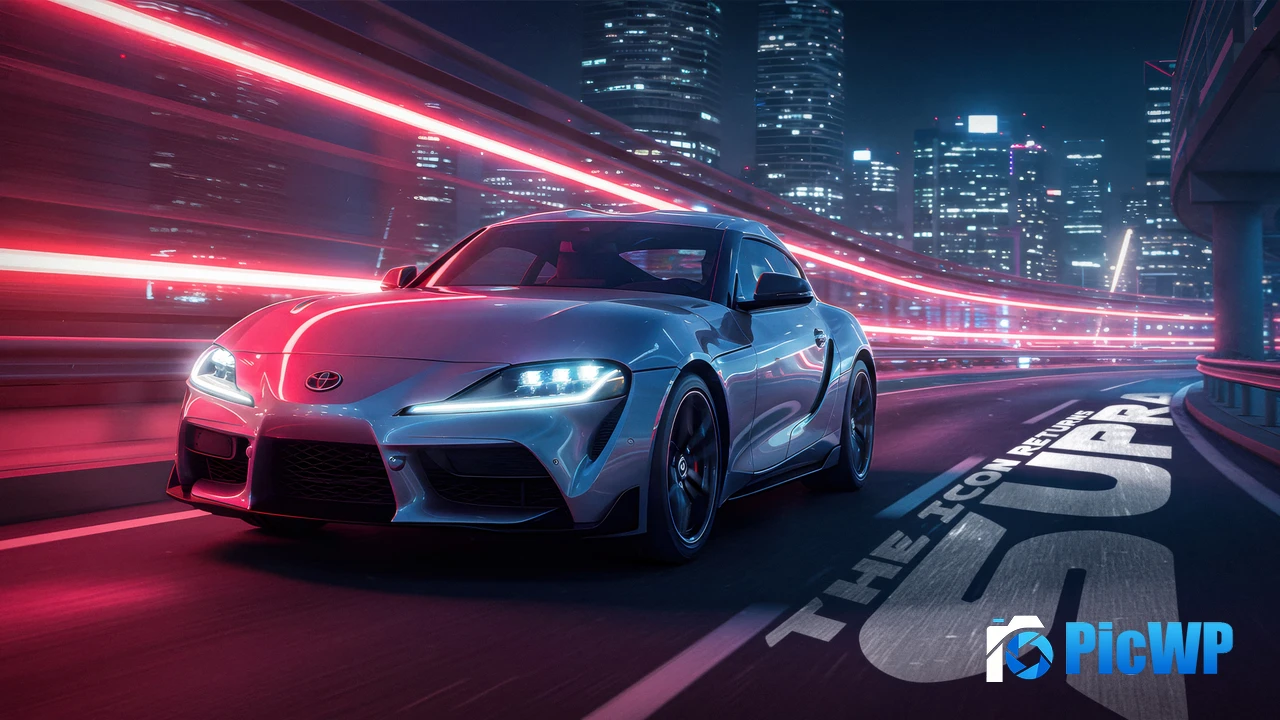 Toyota Supra GT Neon 4K PC Wallpaper