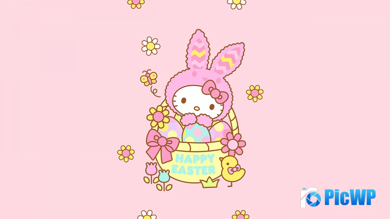Hello Kitty Easter bunny 4K PC Wallpaper
