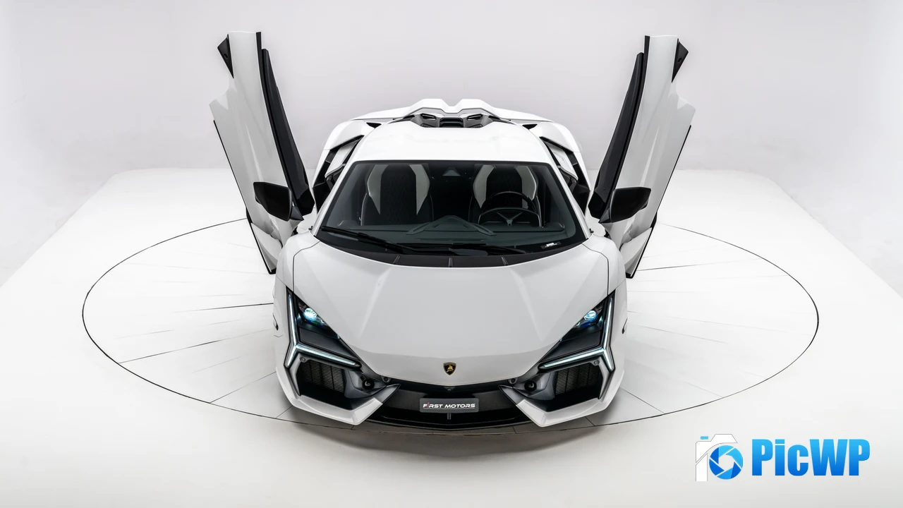 Lamborghini Revuelto White aesthetic 4K PC Wallpaper