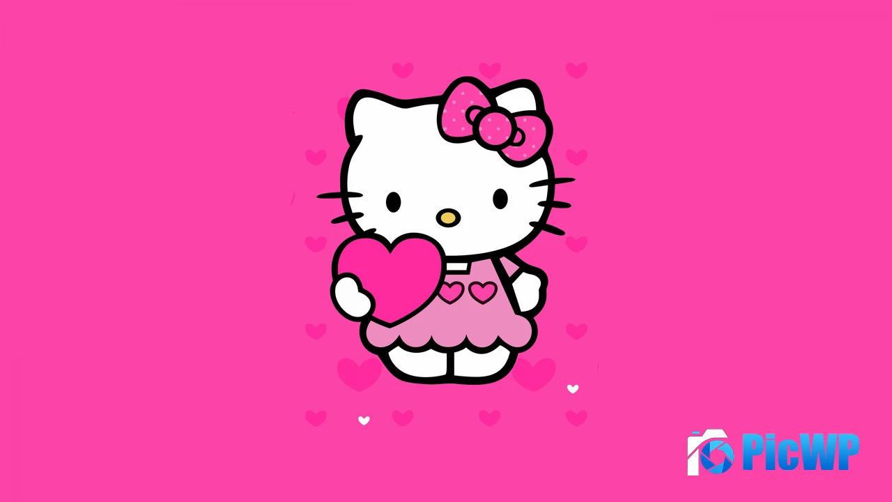 Pink hearts Black background 4K PC Wallpaper