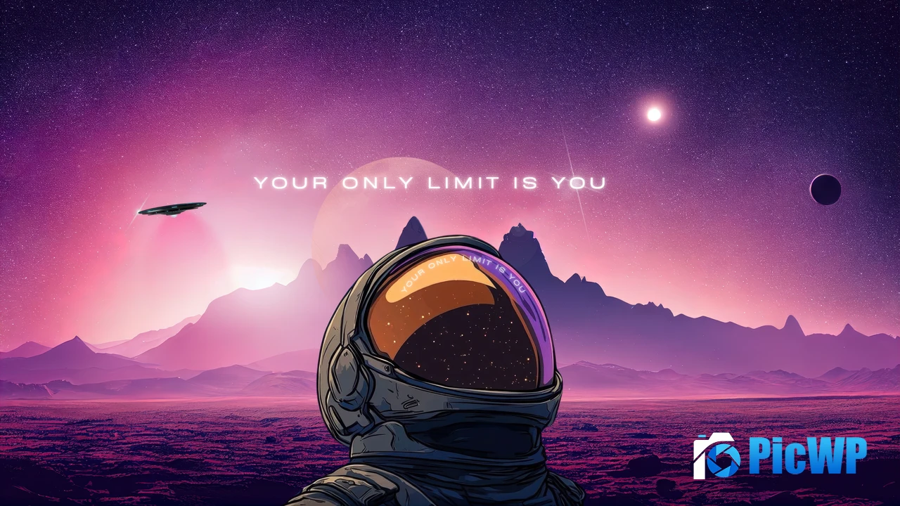 Astronaut Purple aesthetic 4K PC Wallpaper