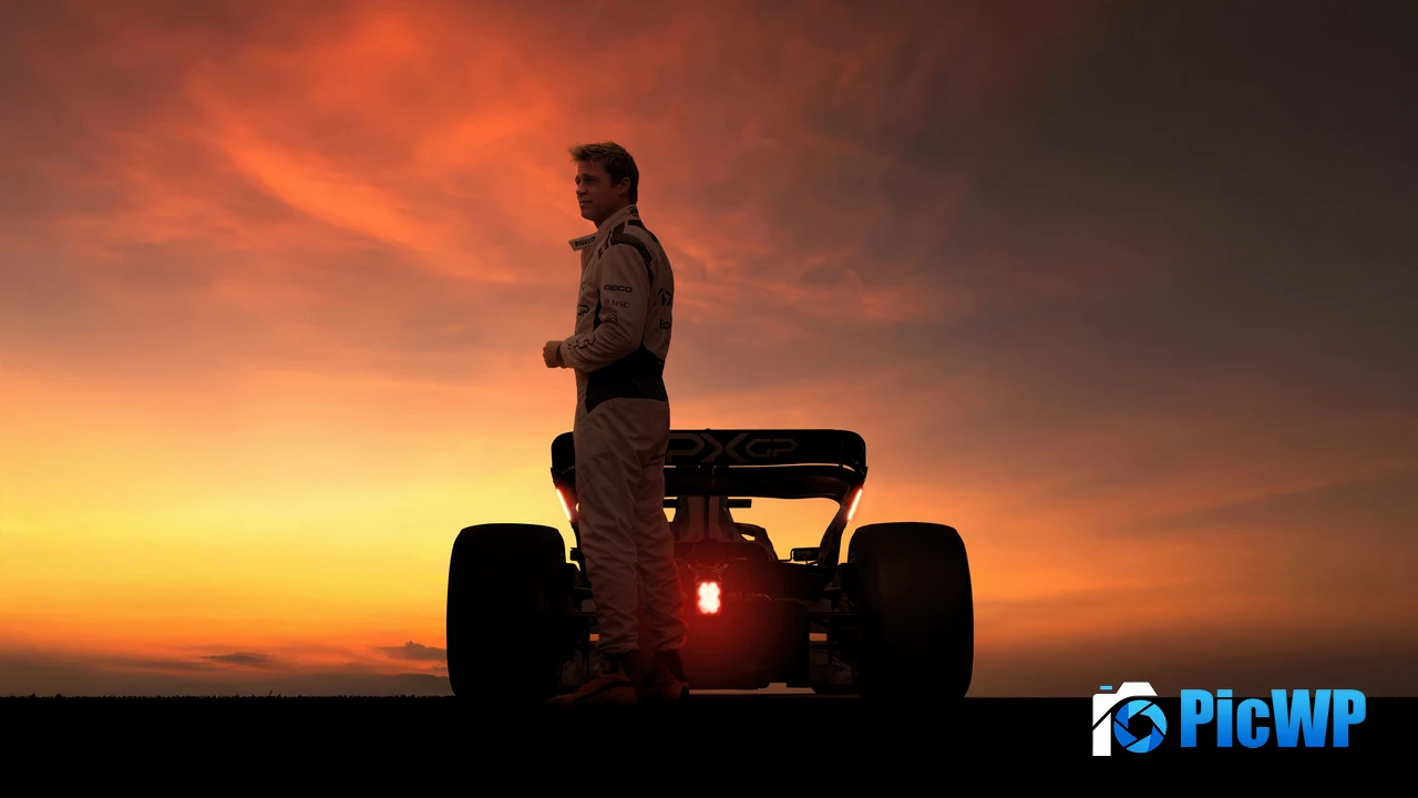 Brad Pitt Mercedes AMG Petronas 4K PC Wallpaper