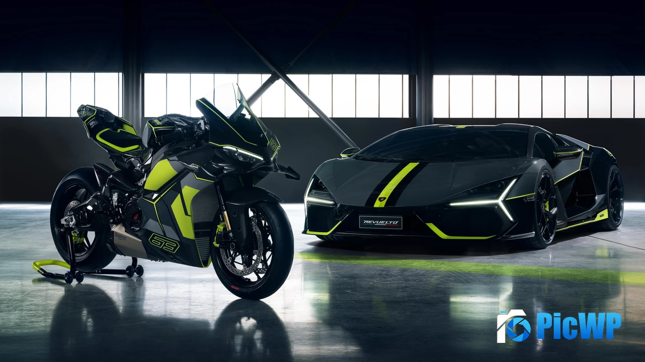Ducati Panigale V4 Lamborghini Revuelto 4K PC Wallpaper