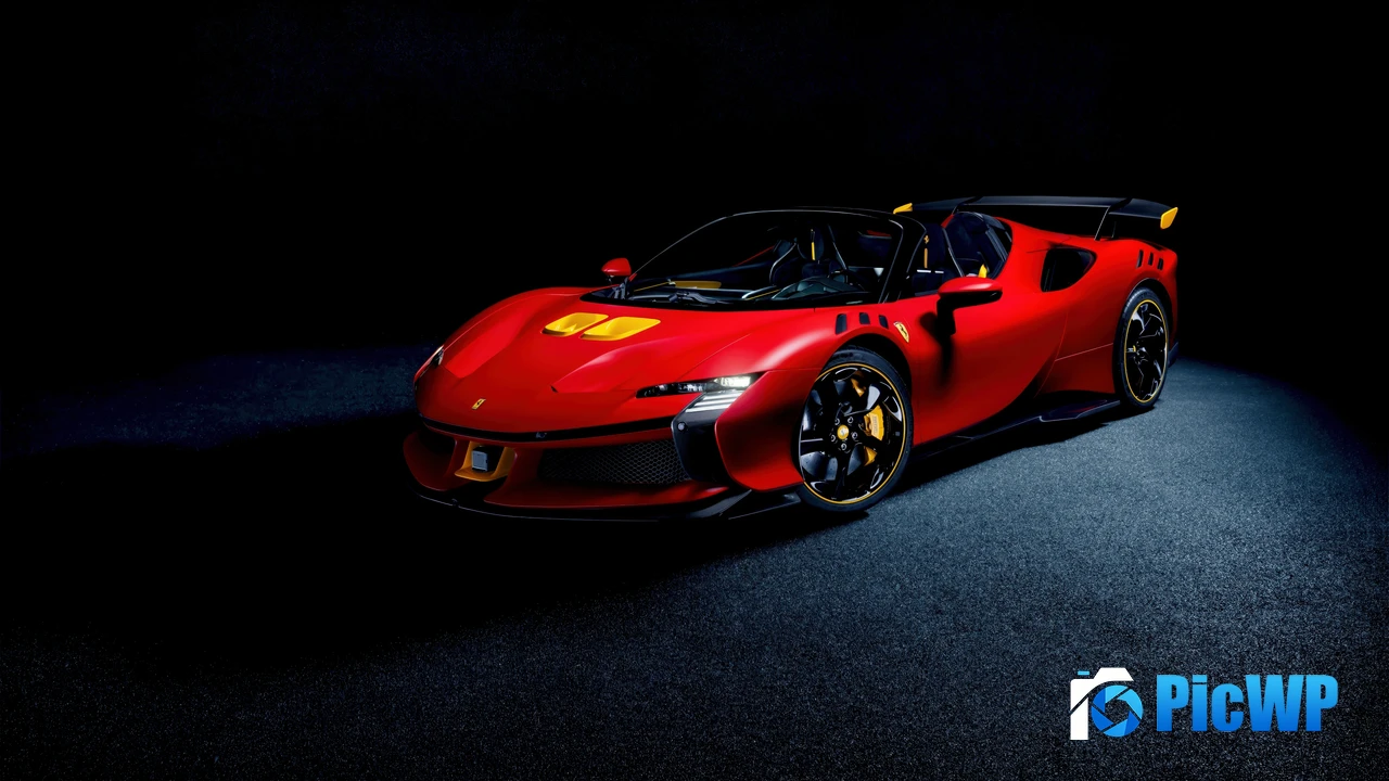 Ferrari SF90 XX Spider Dark background 4K PC Wallpaper
