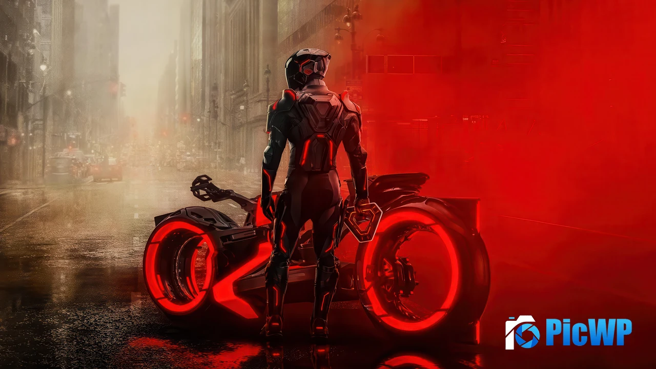Tron: Ares Red aesthetic 4K PC Wallpaper