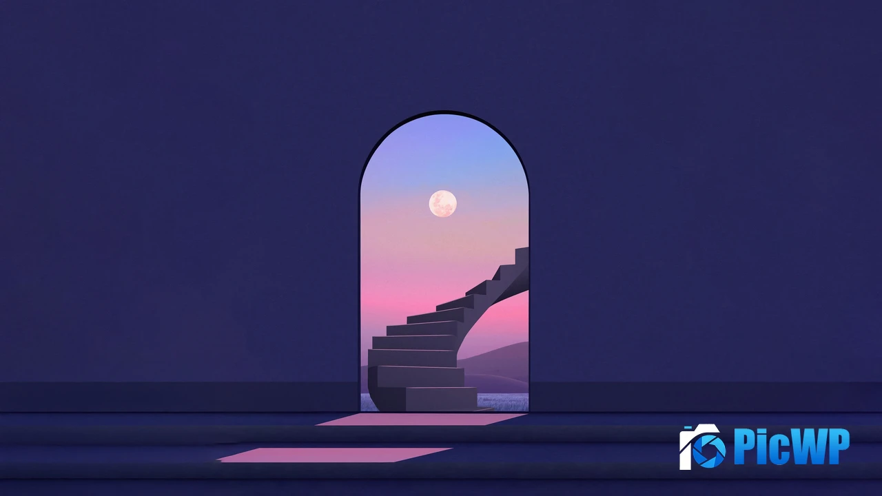 Moon Staircase 4K PC Wallpaper