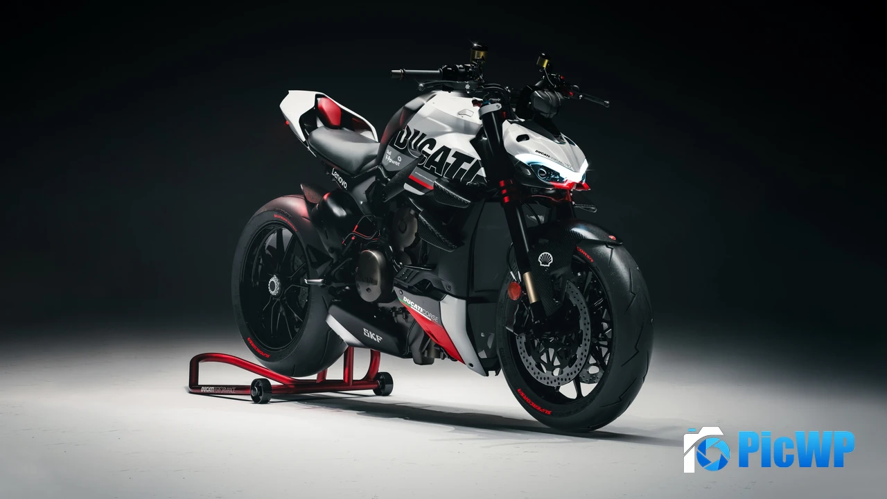 Ducati Streetfighter V4 Dark background 4K PC Wallpaper