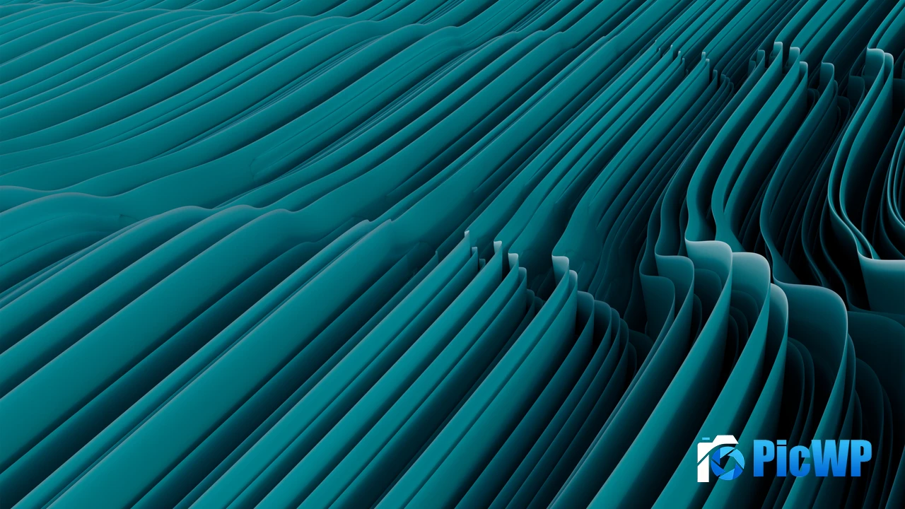 Teal abstract Layers 4K PC Wallpaper