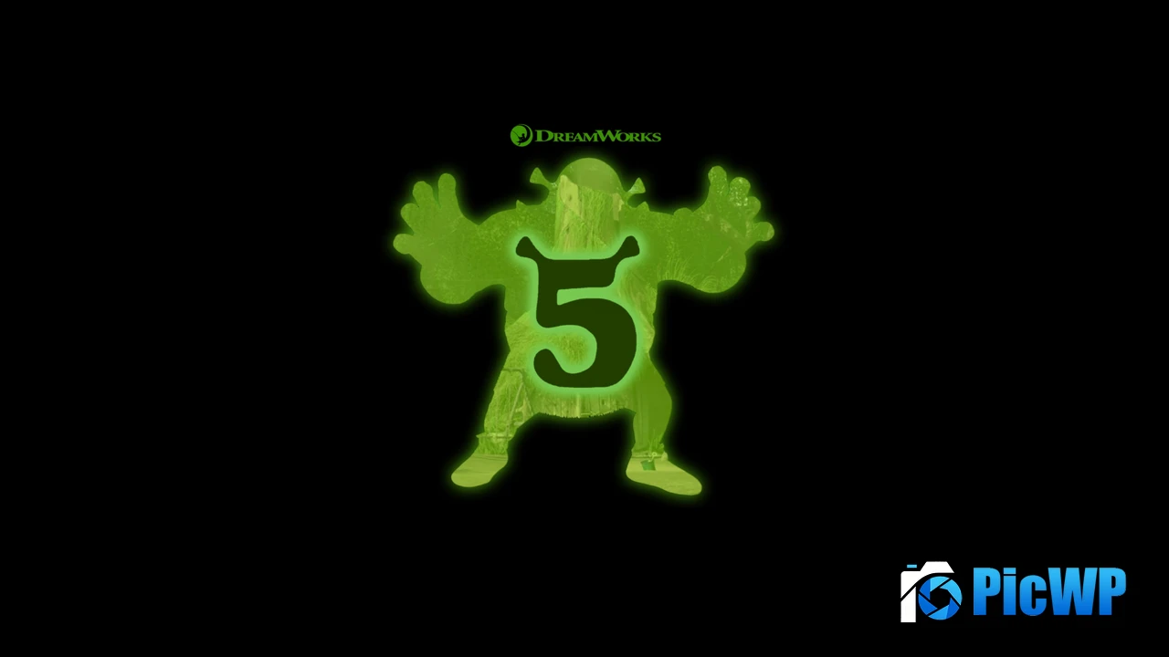 Shrek 5 Black background 4K PC Wallpaper